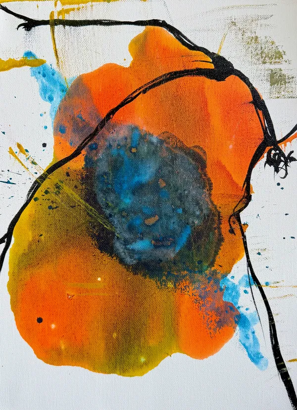 lago #2, Tusche auf Leinwand, 40 x 60 Zentimeter